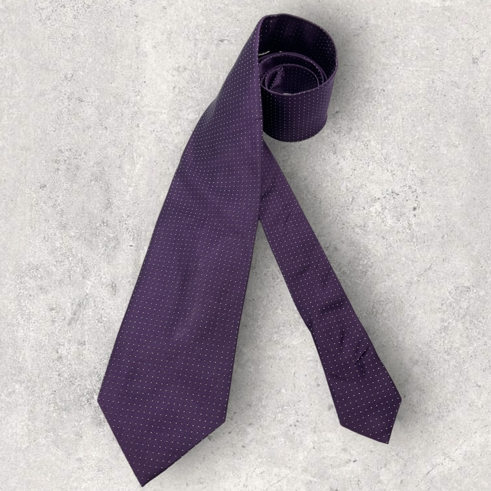 PAL ZILERI Purple/White Geometric Silk LUXURY Tie ITALY